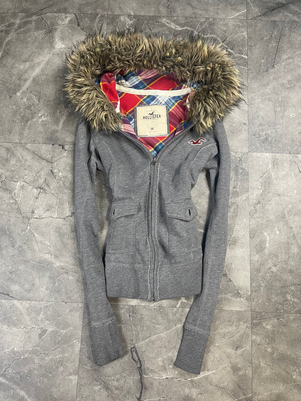 Hollister Fur Zip Hoodie M