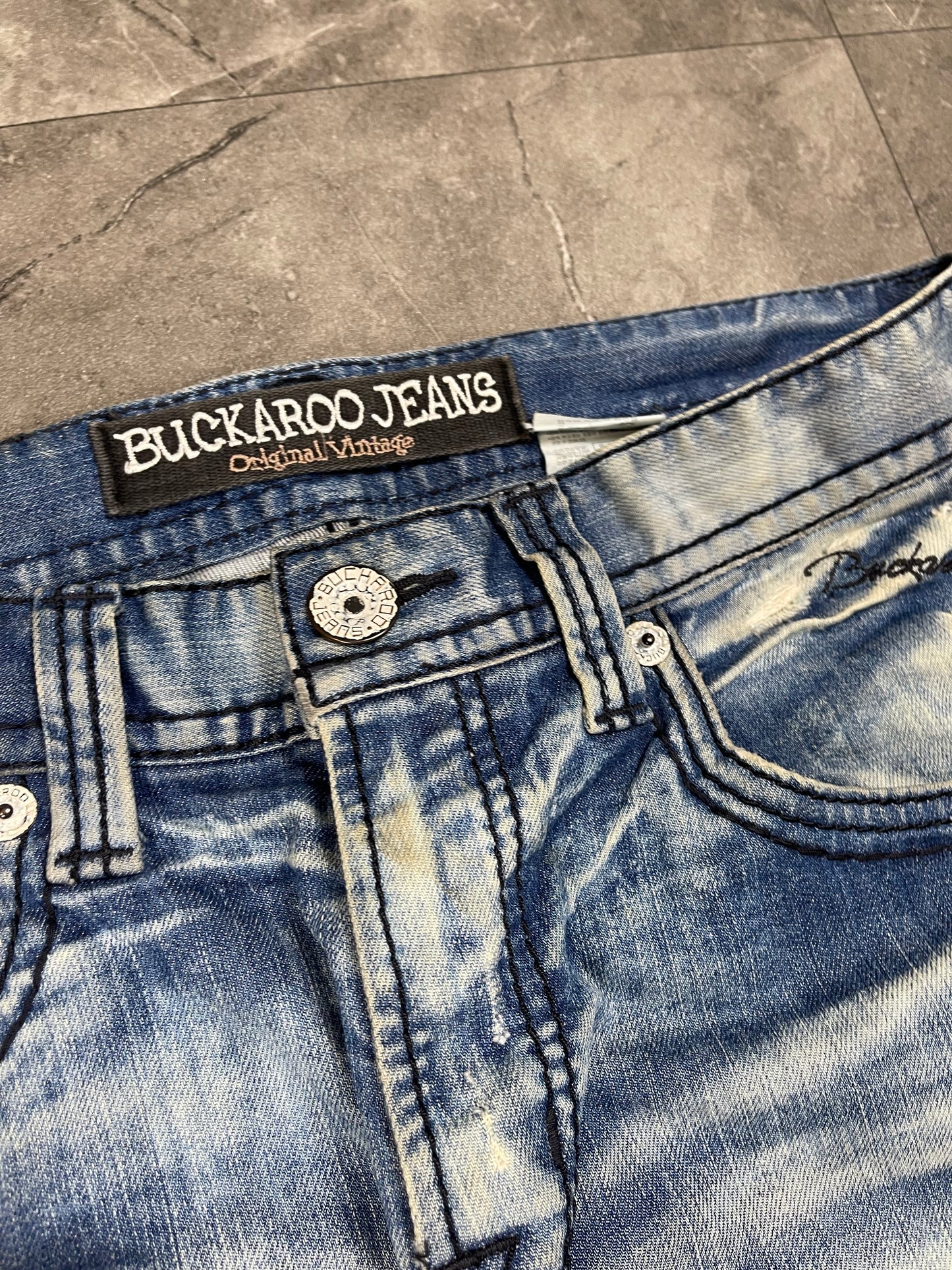 Rare Korean Buckaroo Heavy Washed jeans  M