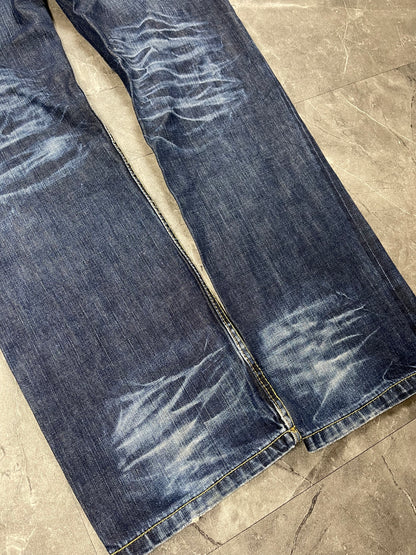 Rare Japanese Heavy Washed Jeans M