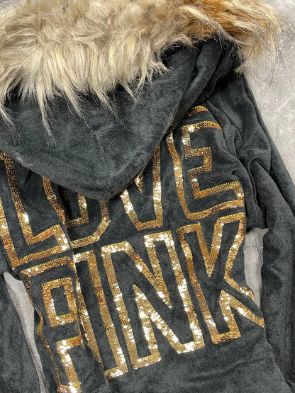 Rare Victoria’s Secret Velour Zip Jacket S (tag m)