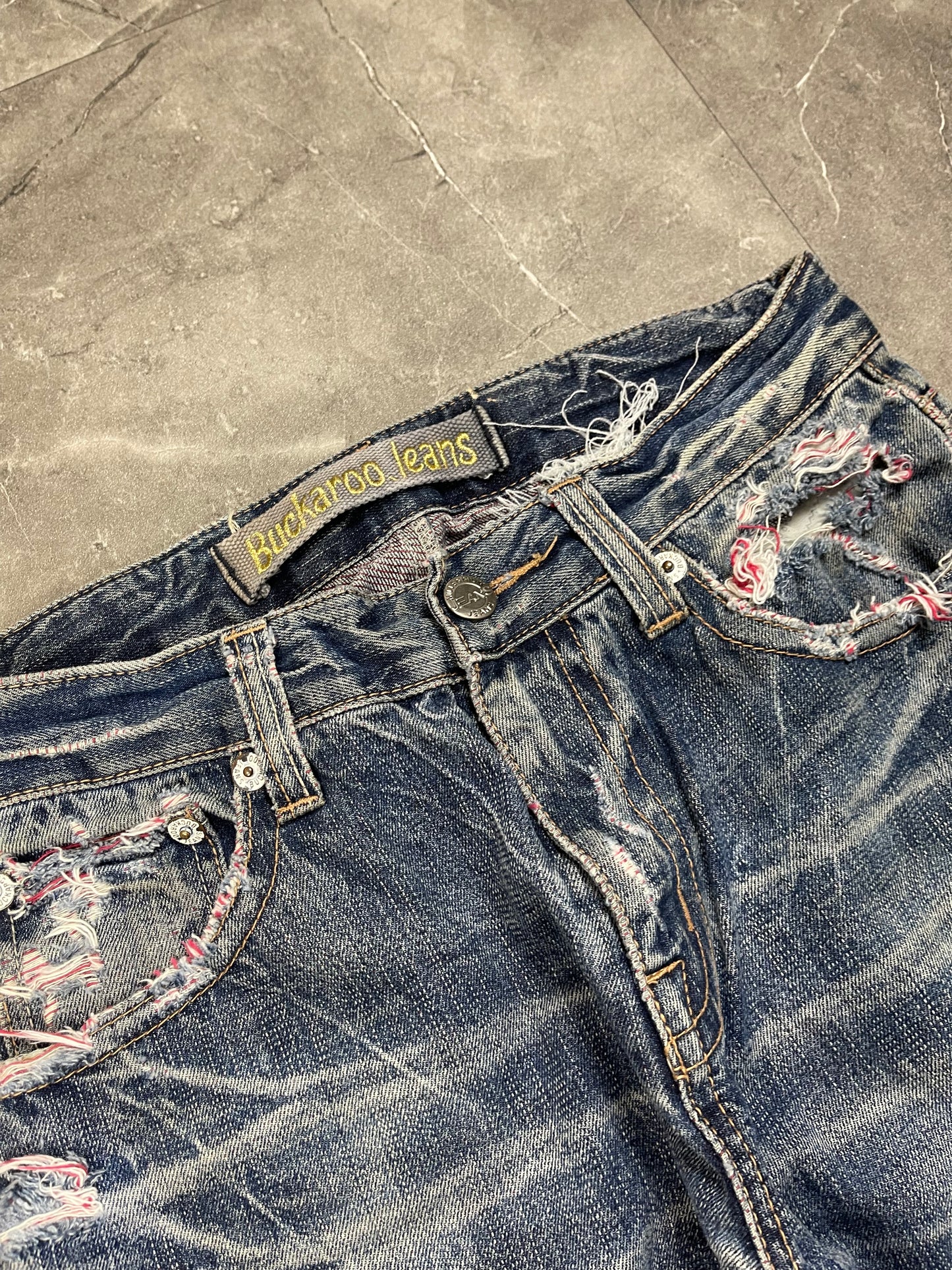 Rare Korean Buckaroo Heavy Washed Jeans S