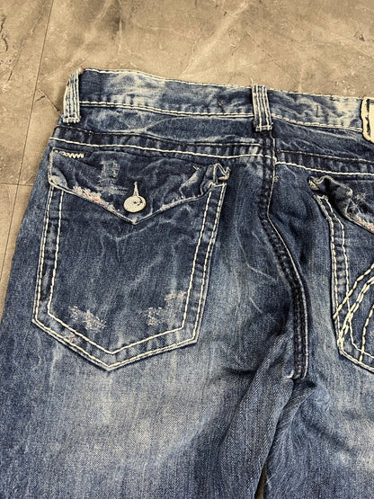 Rare Korean Buckaroo Heavy Washed Jeans M