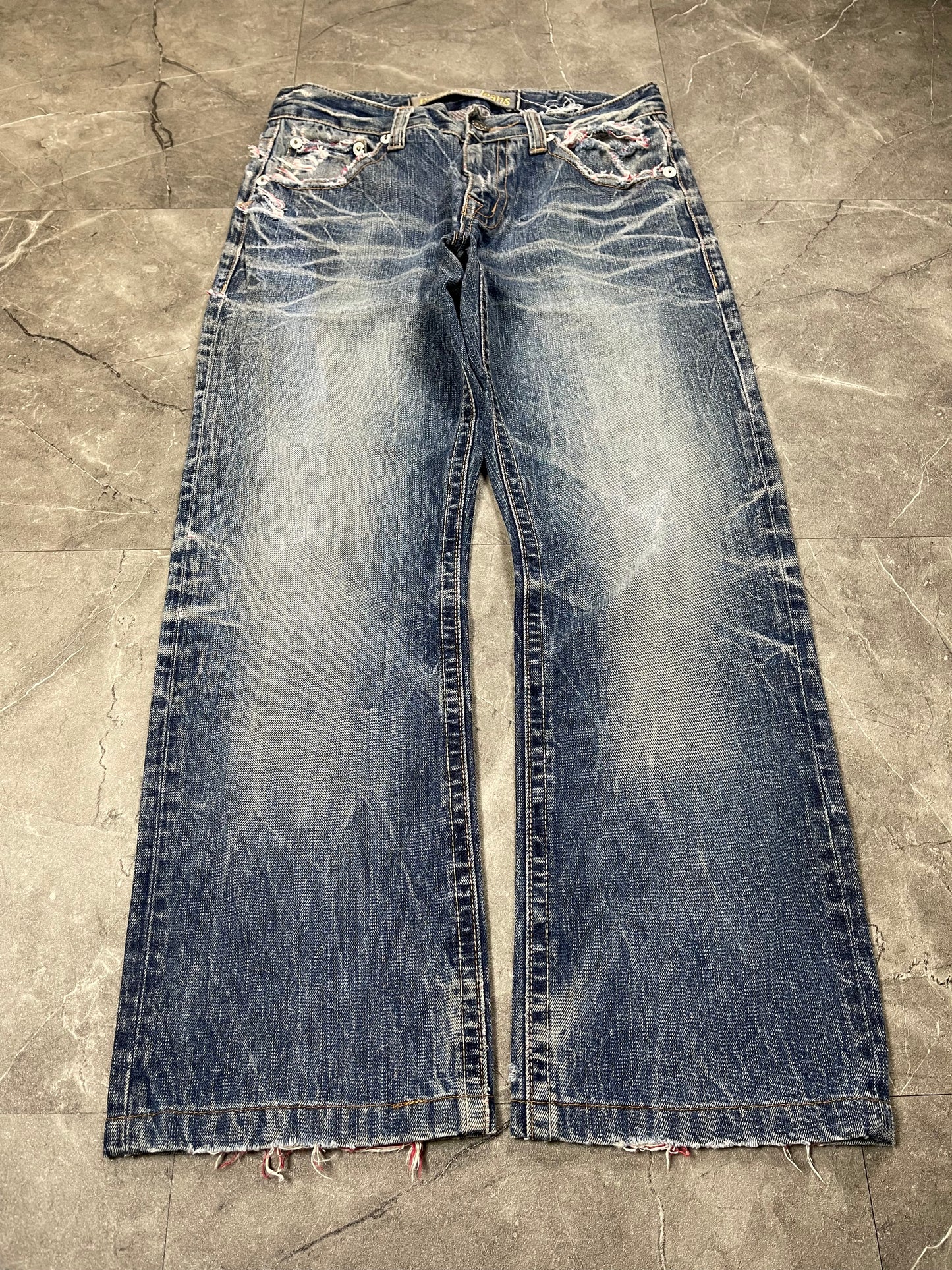 Rare Korean Buckaroo Heavy Washed Jeans S