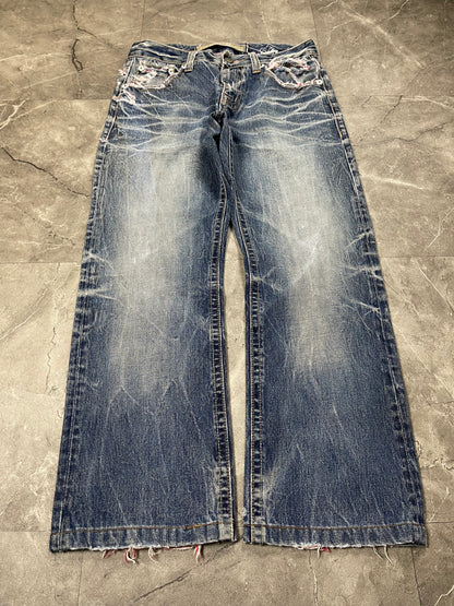 Rare Korean Buckaroo Heavy Washed Jeans S