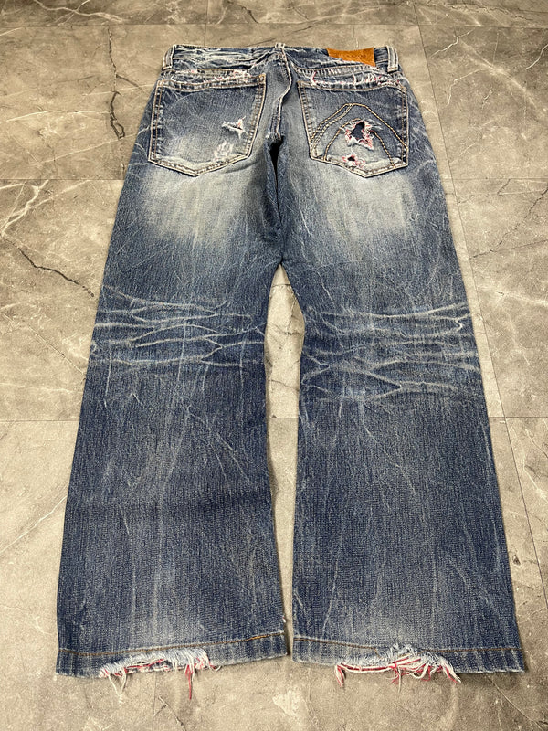 Rare Korean Buckaroo Heavy Washed Jeans S
