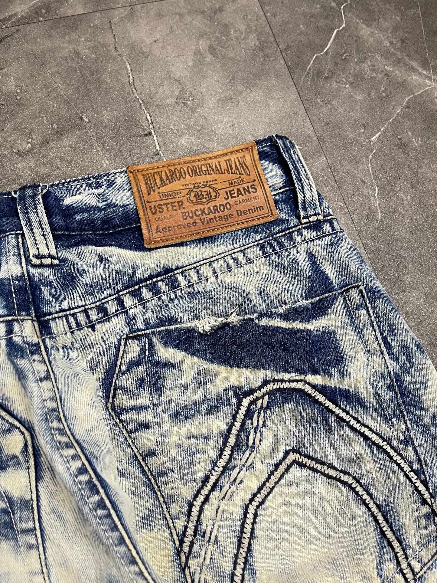 Rare Korean Buckaroo Heavy Washed Jeans M