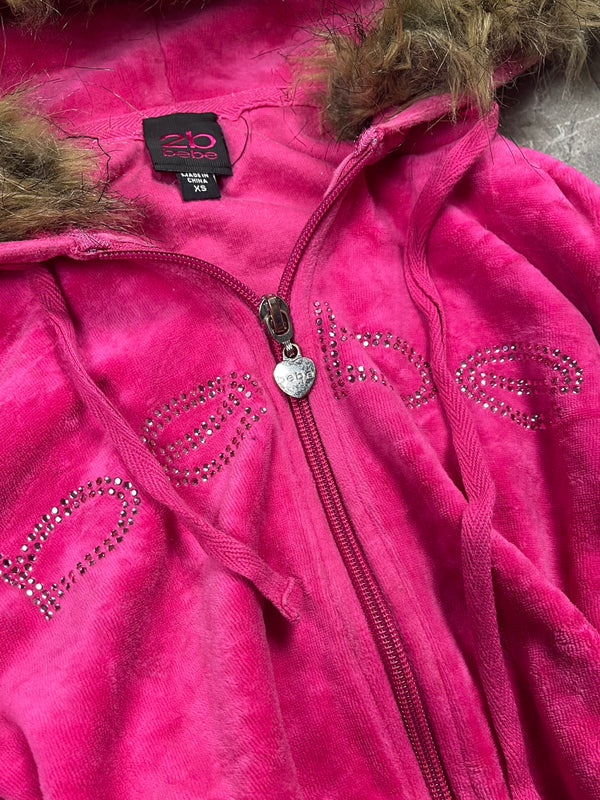 Rare Bebe velour zip up XS