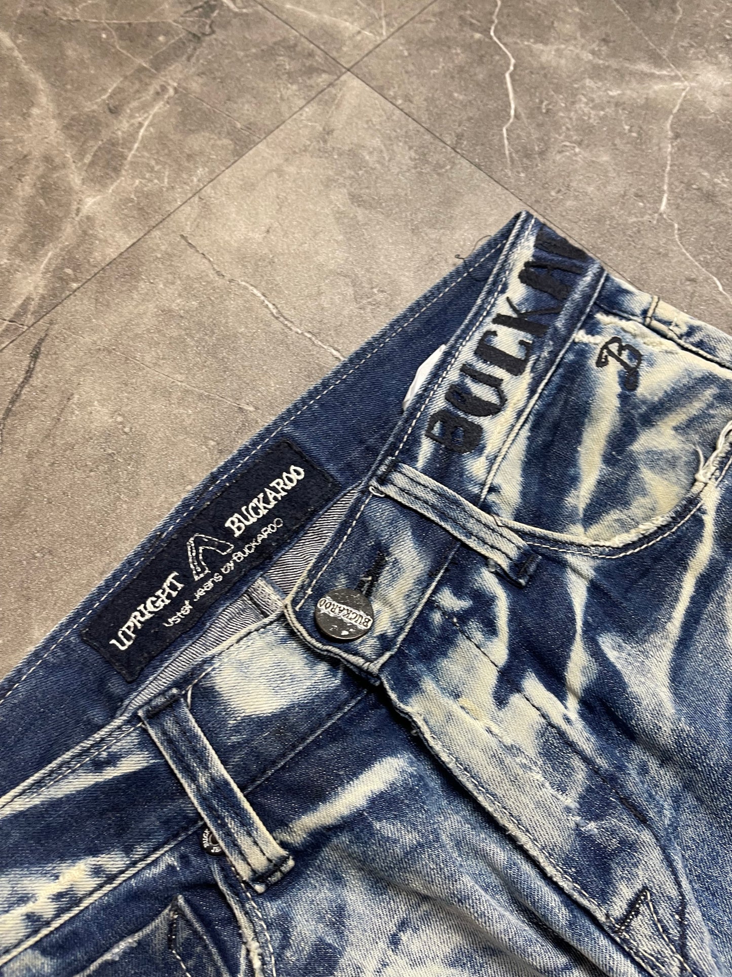 Rare Korean Buckaroo Heavy Washed Jeans M
