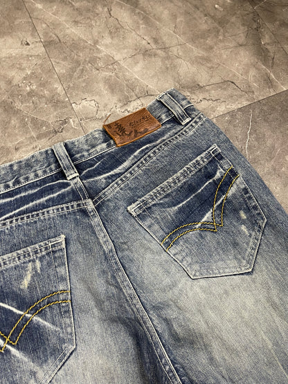 Rare Japanese Heavy Washed Jeans M