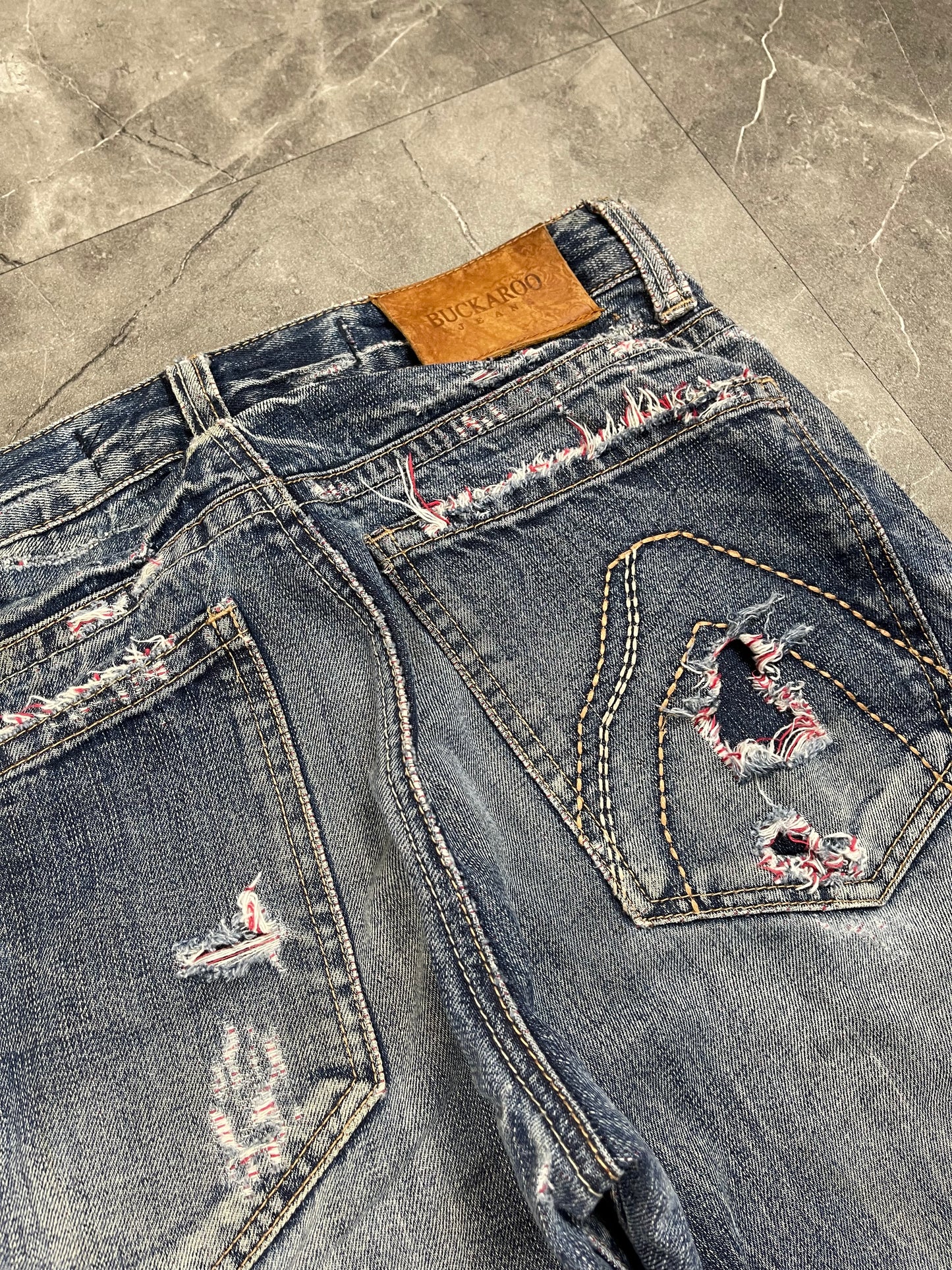 Rare Korean Buckaroo Heavy Washed Jeans S