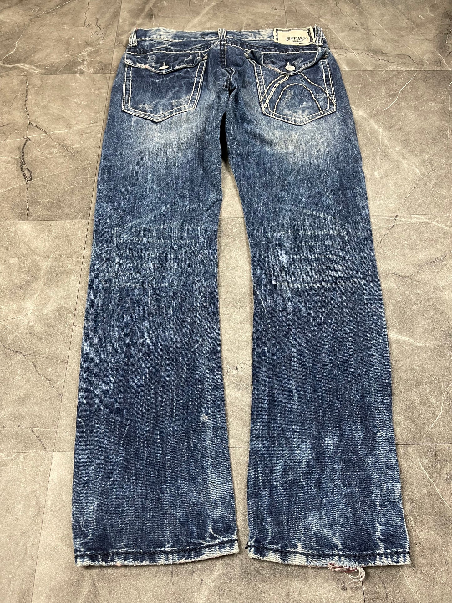 Rare Korean Buckaroo Heavy Washed Jeans M