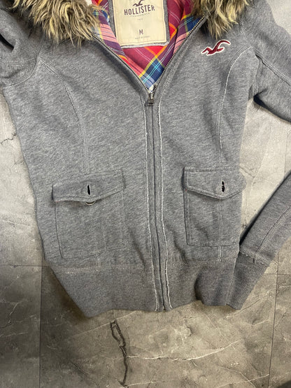Hollister Fur Zip Hoodie M
