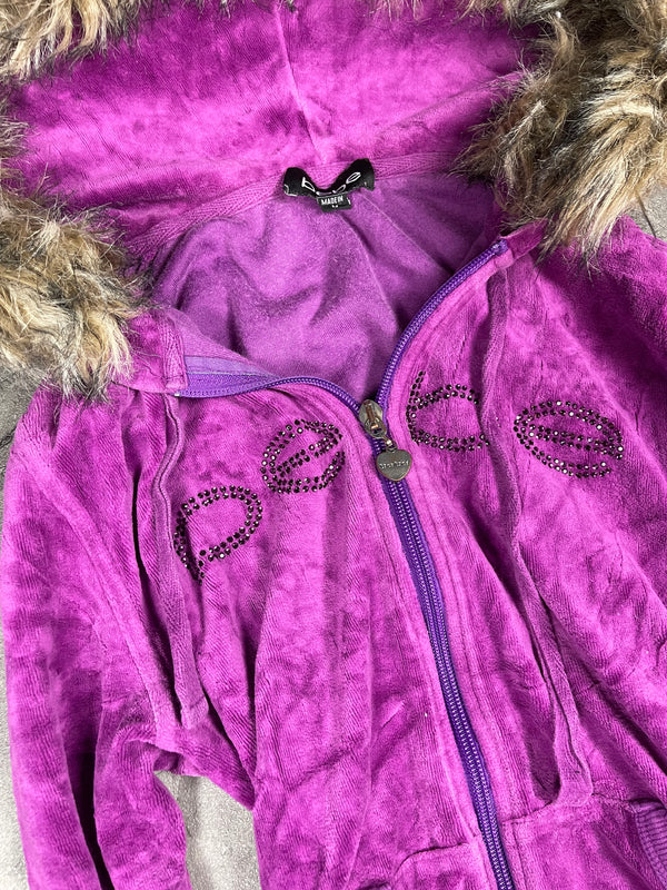 Rare Bebe Velour Zip Up Size S (Tag M)