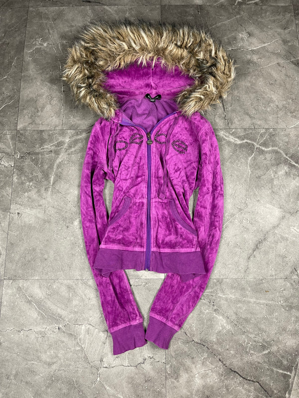 Rare Bebe Velour Zip Up Size S (Tag M)