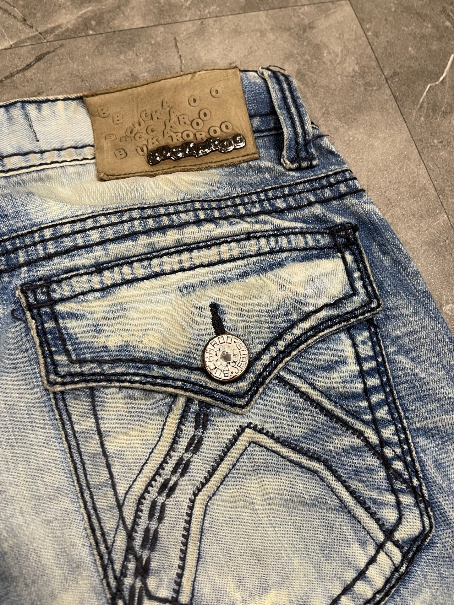 Rare Korean Buckaroo Heavy Washed jeans  M