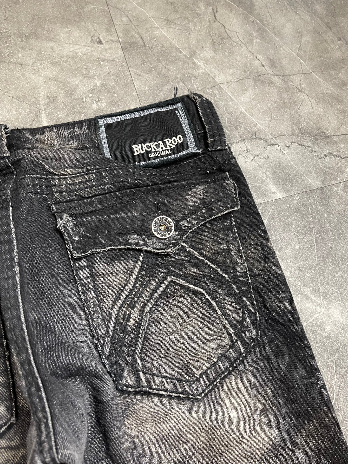 Rare Korean Buckaroo Heavy Washed Jeans M