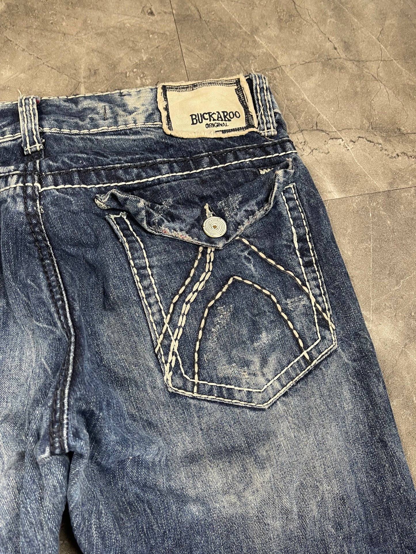 Rare Korean Buckaroo Jeans Heavy Washed M