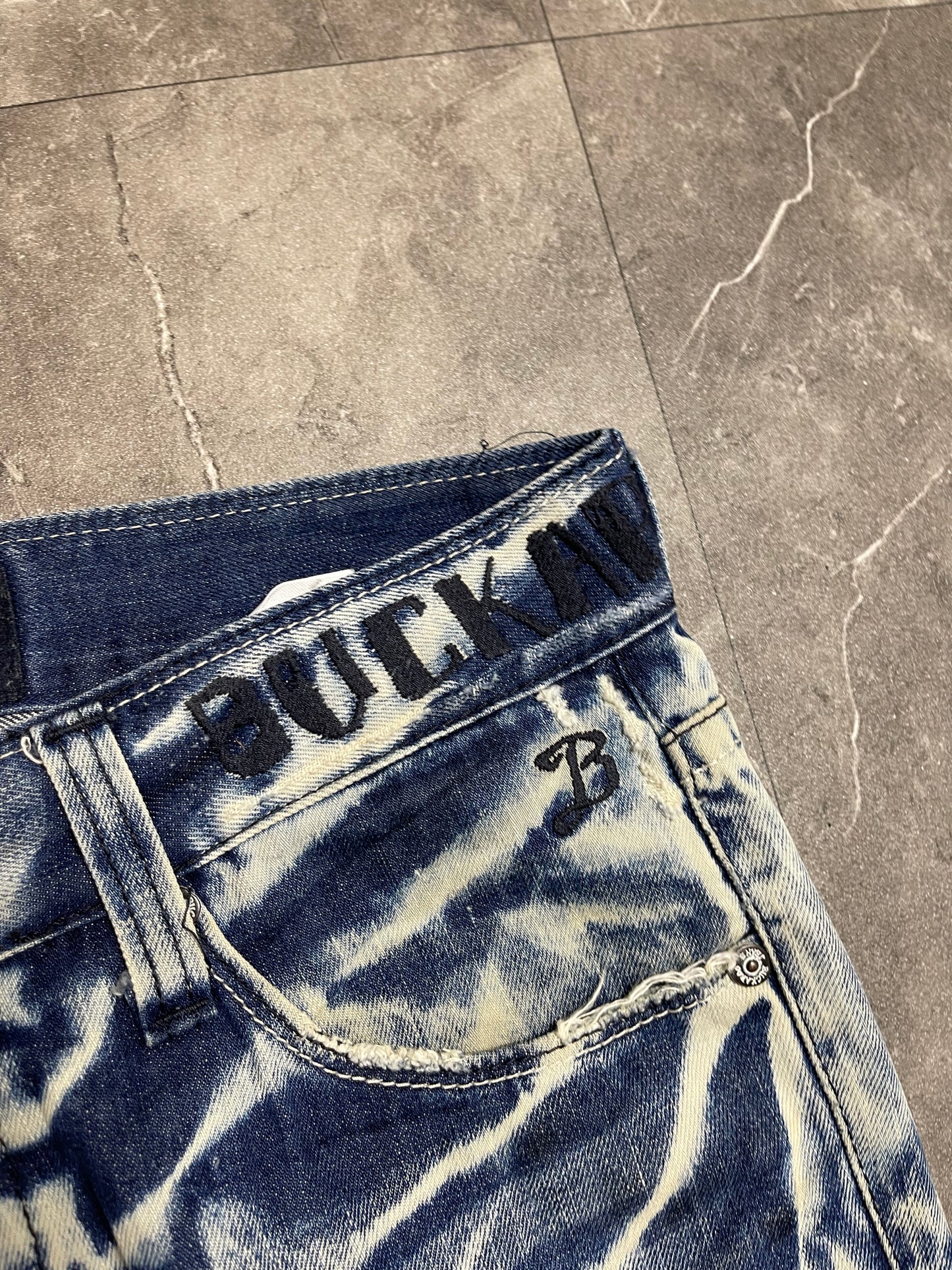 Rare Korean Buckaroo Heavy Washed Jeans M